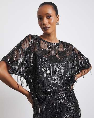 Joanna Hope Tassle Sequin Top