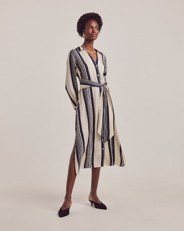 Anthology Stripe Tie Waist Shirt Dress