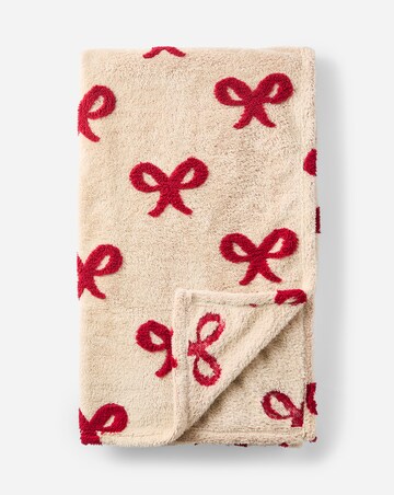 Embroidered Bows Sherpa Fleece Throw