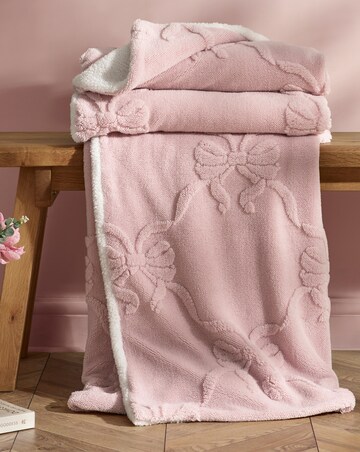 Catherine Lansfield Carved Bow Throw