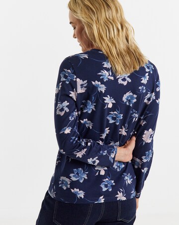 Floral Print V-Neck Long Sleeve T-Shirt