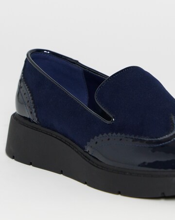 Claire Low Wedge Contrast Loafers - Extra Wide Fit (EEE)