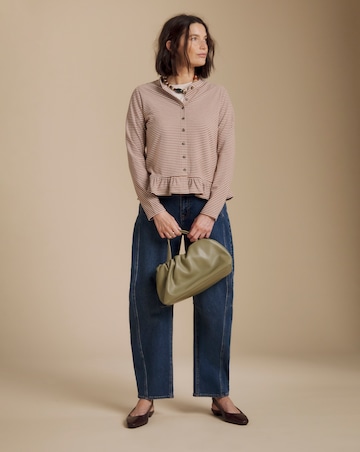 Julipa Peplum Stripe Jersey Cardigan