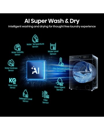 Hisense 5i 12kg / 8kg Heat Pump KitchenFit Washer Dryer White