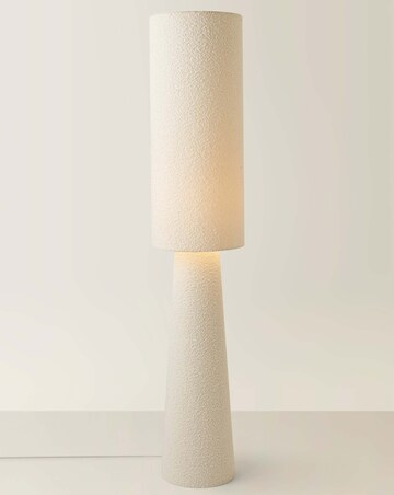 ValueLights Ash Cream Boucle Fabric Midi Floor Lamp