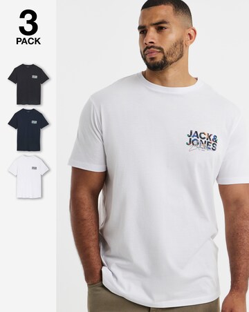 Jack & Jones Logo 3-Pack T-Shirts - Multi