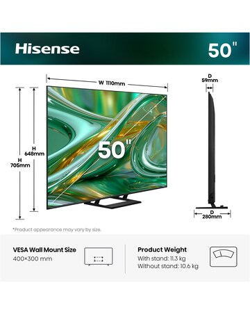 Hisense 50E8STUK 50in Mini-LED 4K Ultra HD HDR Smart TV