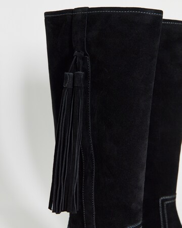 Abby Suede Tassle Knee High Boots - Wide Fit (E) & Curvy Calf