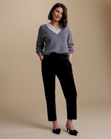 Julipa Petite Black Velour Tapered Trouser