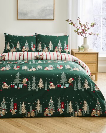 Christmas Hedgehog Cotton Blend Reversible Duvet Cover Set