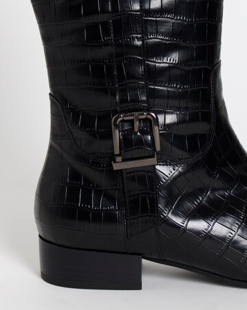 Roxy Knee High Buckle Riding Boots - Wide Fit (E) & Curvy Calf