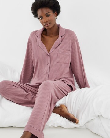 Figleaves Soft Knit Ribbed Pj Set