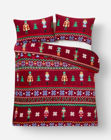 Festive Nutcracker Fairisle Fleece Duvet Cover Set