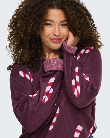ONLY XMAS CANDYCANE KNITTED JUMPER