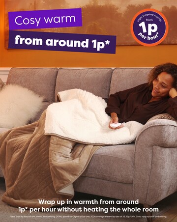 Slumberdown Cosy & Snug Sherpa Fleece Heated Throw