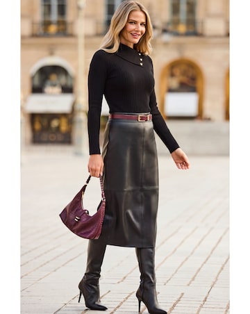 Sosandar Mini Cable Envelope Collar Knit
