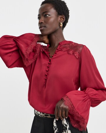 Berry Lace Panel Blouse
