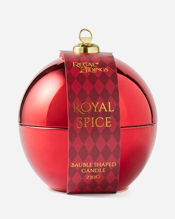 Mercury Red Glass Bauble Candle - Cinnamon Apple
