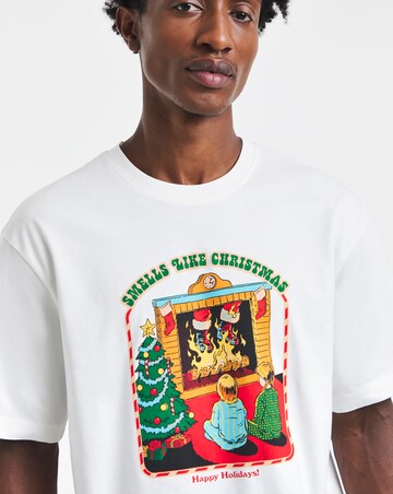 Only & Sons Christmas Relaxed Fit Santa T-Shirt - Grey