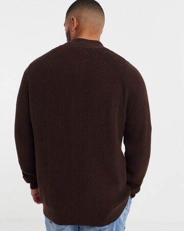 Fisherman Knitted Zip Through Cardigan
