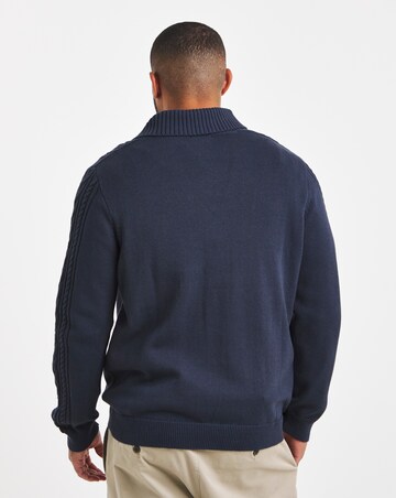 Cable Knitted Shawl Neck Cardigan