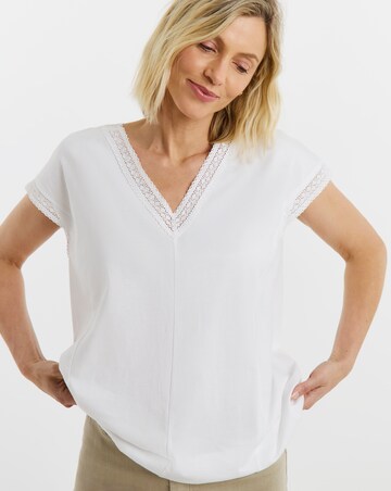 Simply Be White Bubble Hem T-Shirt