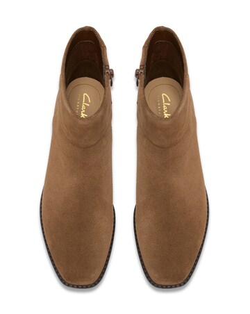 Clarks Suede Wrenn Heeled Ankle Boot - Standard Fit (D)