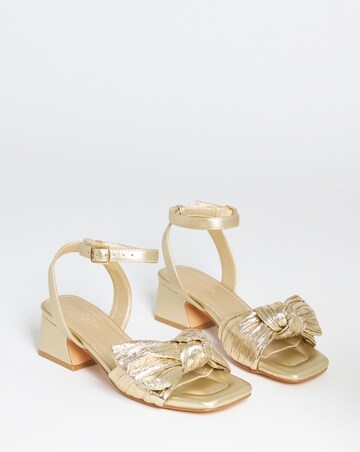 May Side Bow Low Block Heel Sandals - Wide Fit (E)