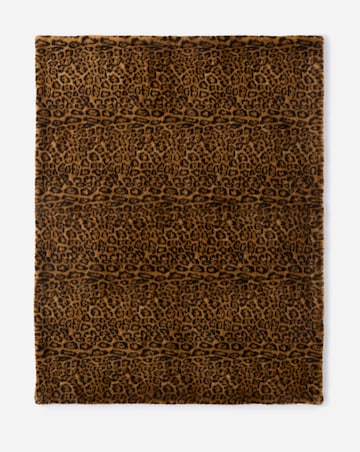 Leopard Print Faux Fur Throw