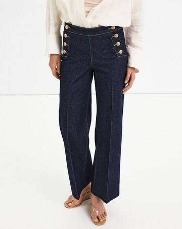 Mango Emily Wide Leg Jean with Side Buttons
