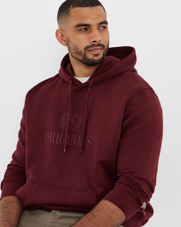 Jack & Jones Frederiksberg Monogram Sweat Hoodie - Burgundy