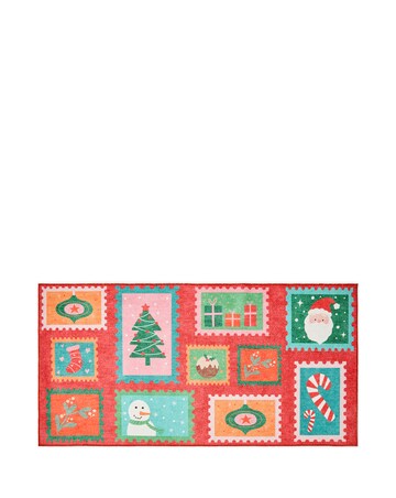 Christmas Stamps Washable Large Doormat