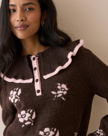 Nobody's Child Floral & Collar Henley Jumper