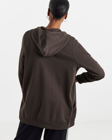 Chocolate Longline Zip Up Hoodie