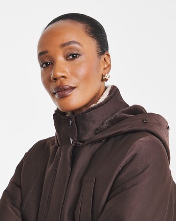 Chocolate Faux Fur Lined Parka Coat