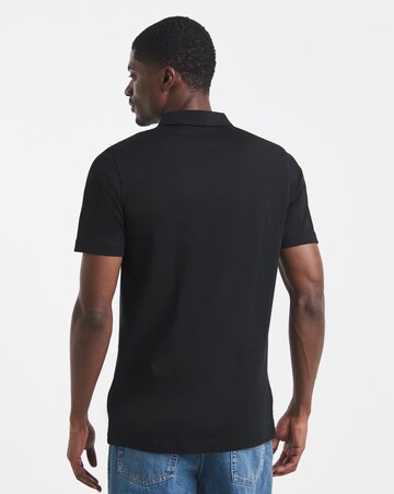 Pure Cotton Jersey Polo Long Length- Black