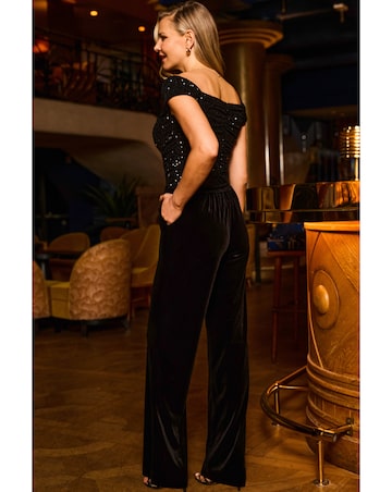 Sosandar Velvet Drawstring Wide Leg