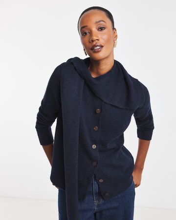 Tie Neck Crew Neck Cardigan