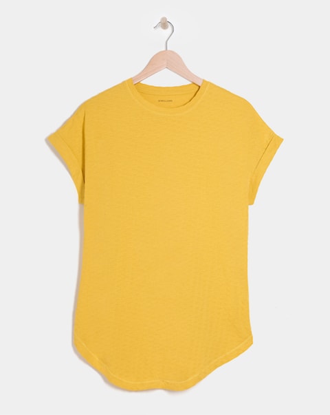Dobby Textured Curved Hem