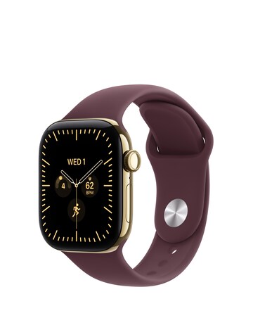 Apple Watch Series 12 GPS + Cellular 42mm - Gold Titanium/Burgundy Sport - M/L