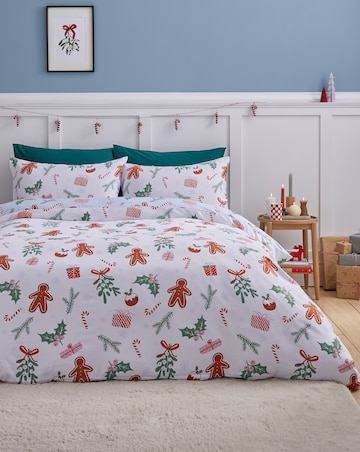 Catherine Lansfield Christmas Gingerbread Duvet Cover Set