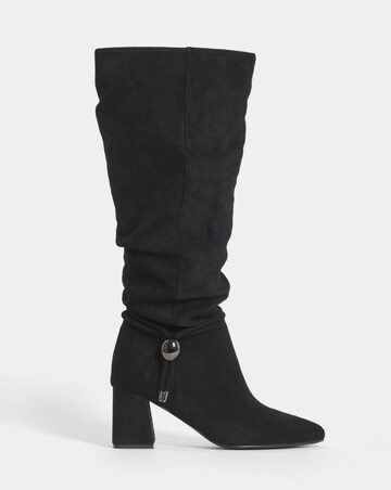 Sabrina Rouched Pointed Knee High Boots - Wide Fit (E) & Curvy Calf