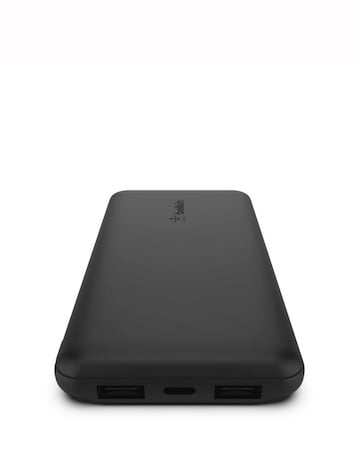 Belkin BoostCharge 15W 10,000mAh Power Bank with Built-In Cable - Black