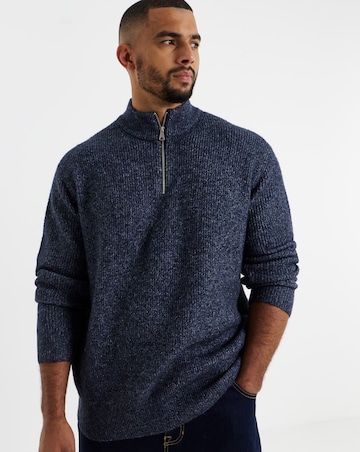 Jack & Jones Frederiksberg Ollie Knit Half Zip - Blue