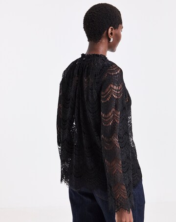 Black Lace Long Sleeve Blouse