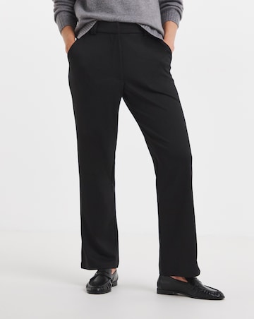 Black Tailored Jersey Straight Leg Trousers