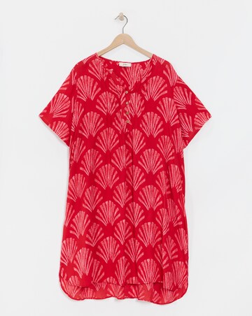 Julipa Printed Textured Crinkle Shift Dress