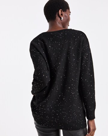 Sequin Glitter Knit Longline Jumper
