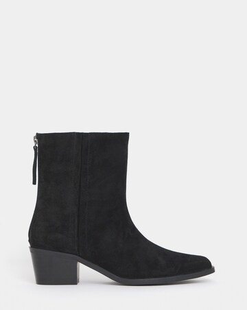 Shaundi Leather Block Heel Ankle Boots - Extra Wide Fit (EEE)