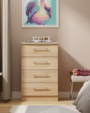 Osprey Ready Assembled 4 Drawer Midi Chest - Kids